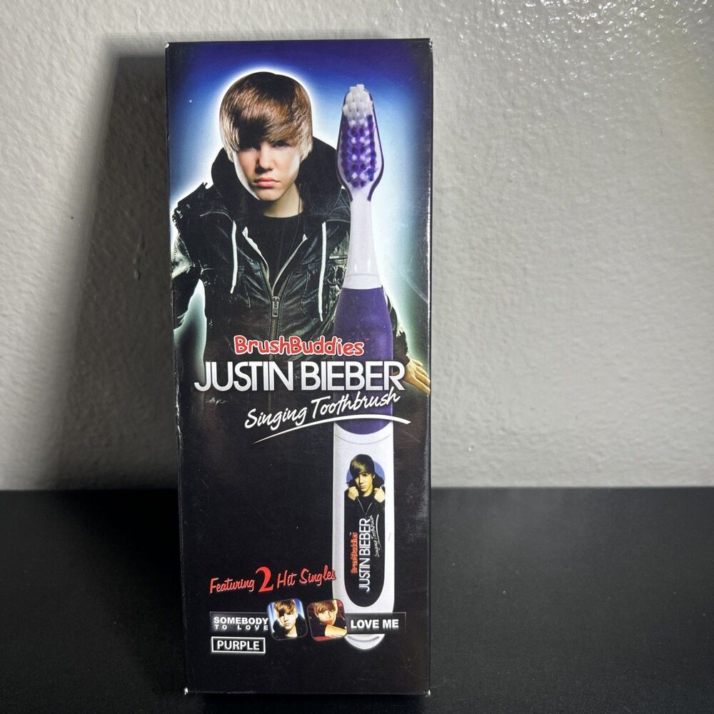 Justin Bieber Brush Buddies Singing Toothbrush PURPLE Somebody To Love/Love Me